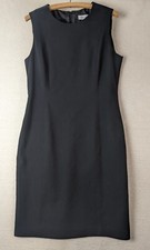 Calvin Klein Dress Womens 10 Black Sheath Sleeveless LBD Funeral Classic Fitted