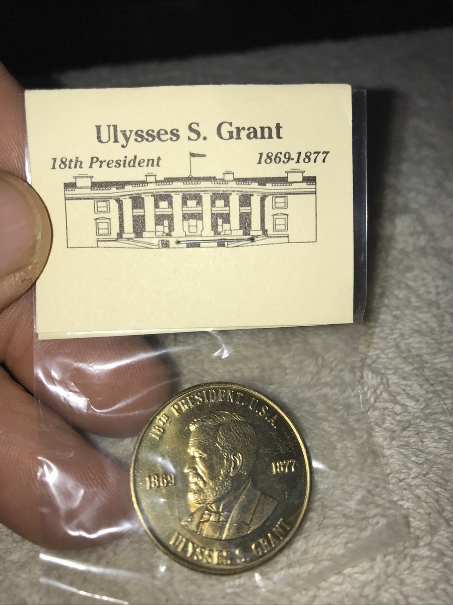 ⑱【ゴールデンダラー】新品未開封 第 18代ユリシーズ・S・グラント大統領 Ulysses S. Grant $1 Dollar Gold Toned Proof 18th President