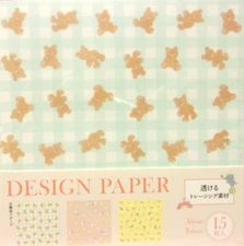Baby taste Bear 3 Tracing Design Paper / Japan Motobayashi 15 sheets