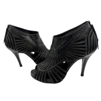 DIOR ''Temptation'' Python Black Strappy Booties Sandals EU 39 US 9