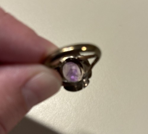 Antique Art Deco Sterling Amethyst Ring Size 7.5 - Picture 8 of 12