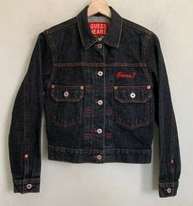 guess red denim jacket