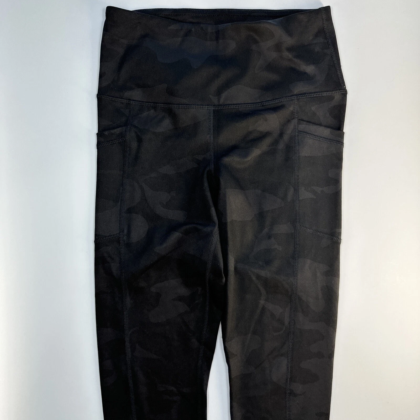 yogalicious lux high rise side pockets ankle camo pants