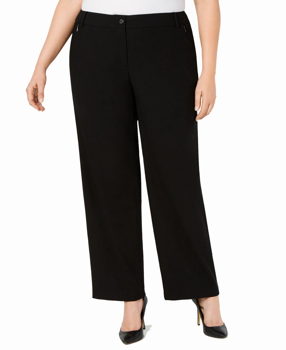 Calvin Klein Women s Plus Size Zip Pocket Pants 16W Black eBay