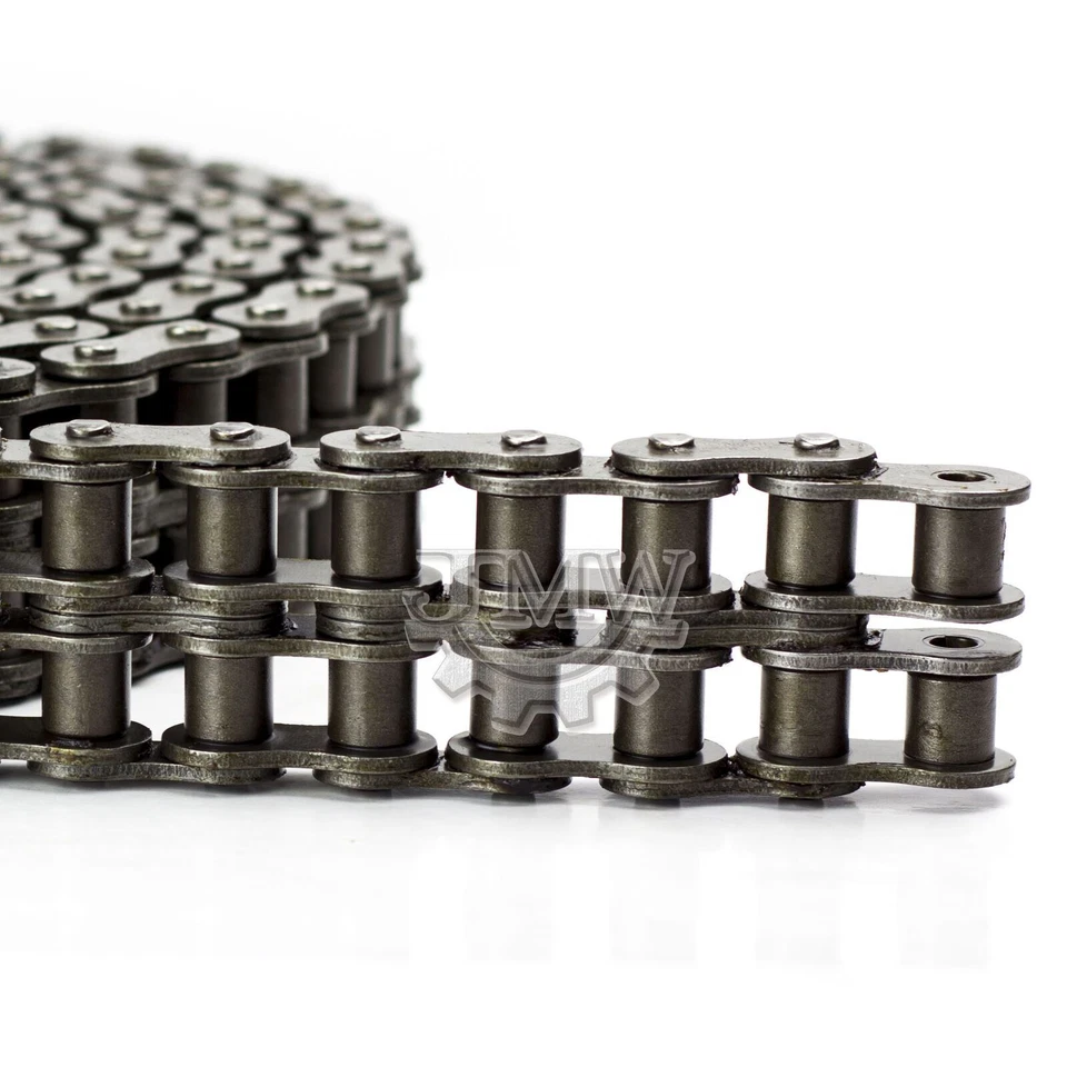 #100H-2 Heavy Duty Double Strand Duplex Roller Chain 10 Feet +1 Connecting Link - Image 2 of 4