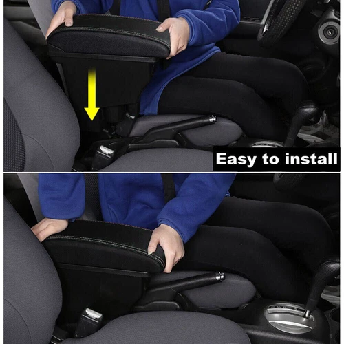 For MG ZS 2017-2023 Car Center Console Armrest Box Storage Case PU Leather Black - Picture 6 of 16