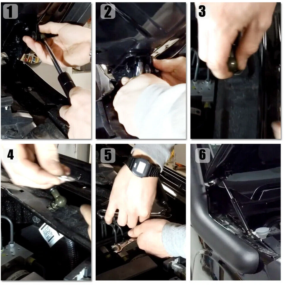 Front Hood Gas Struts Bonnet Lift Support Shock Springs For Nissan Navara NP300 Foto 3 de 4