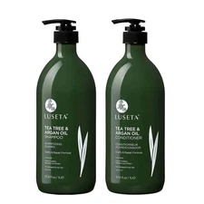 Luseta Tea Tree Oil Hair Cleaner Conditioner Pack of 2 Sulfate Free 33.8 Fl Oz
