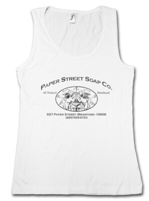 PAPER STREET SOAP CO. DAMEN TANK TOP Fight Movie Club Sign Insignia Logo Company