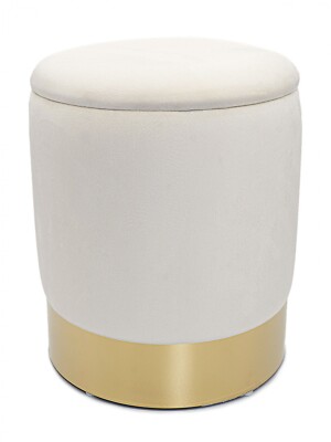 Samthocker Ø 31 H 38 cm Velour Hocker mit Stauraum u. Deckel - Deko Hocker Samt 