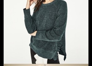 zara green sweater