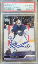 Devon Levi Signed 23-24 Upper Deck Young Guns RC PSA/DNA AUTO Buffalo Sabres