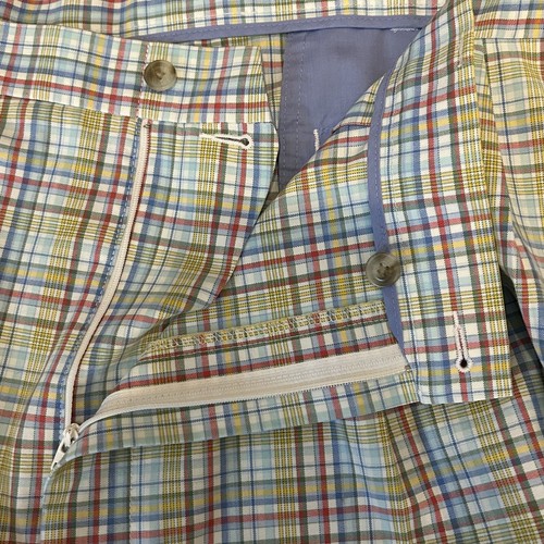 Roundtree & Yorke Gold Label Mens Shorts Size 52 Pleated Front Multicolor Plaid - Picture 10 of 13
