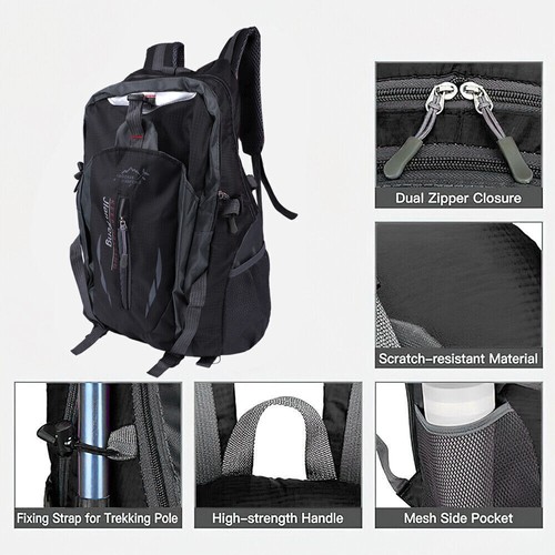 40L Herren Rucksack Wasserdicht Sport Arbeit Freizeit Schulrucksack Tasche 2024 - Bild 7 von 13