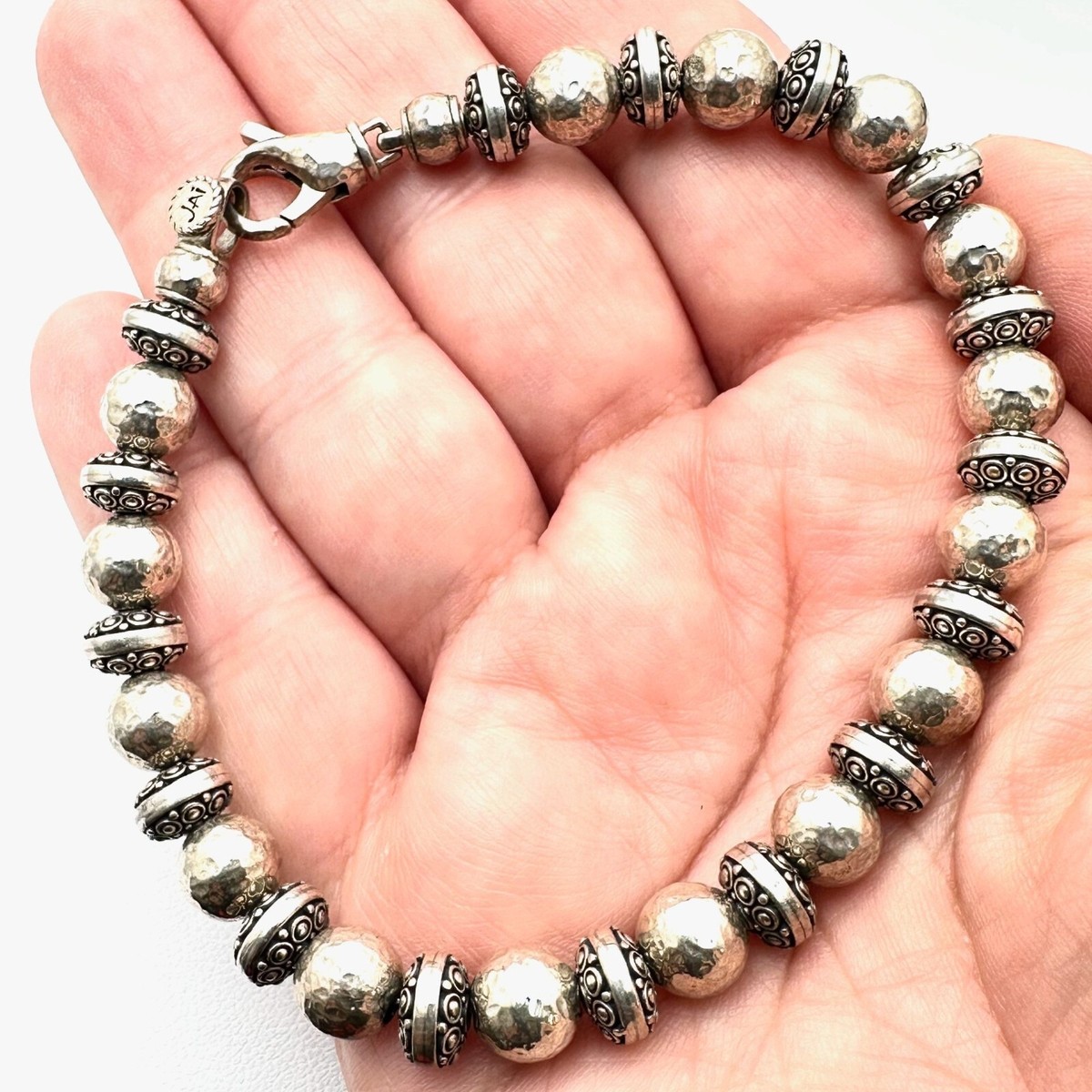 ジョン・ハーディ（John Hardy）デザイン JAIシルバーブレスレット John Hardy JAI Sterling Silver Bead Bracelet 8 Inch 28 Grams