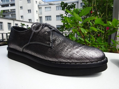 TOD`S TODS Damen PREMIUM Plateau Schuhe Leder Silber Schwarz Italy Gr.39 f.Neuw