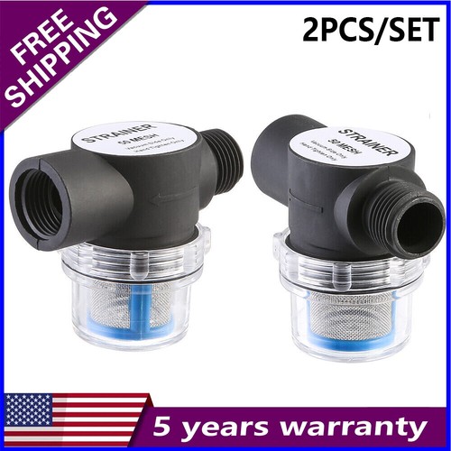 2PCS Water Pump Strainer Filter (Marine) Freshwater Strainer RV Camper