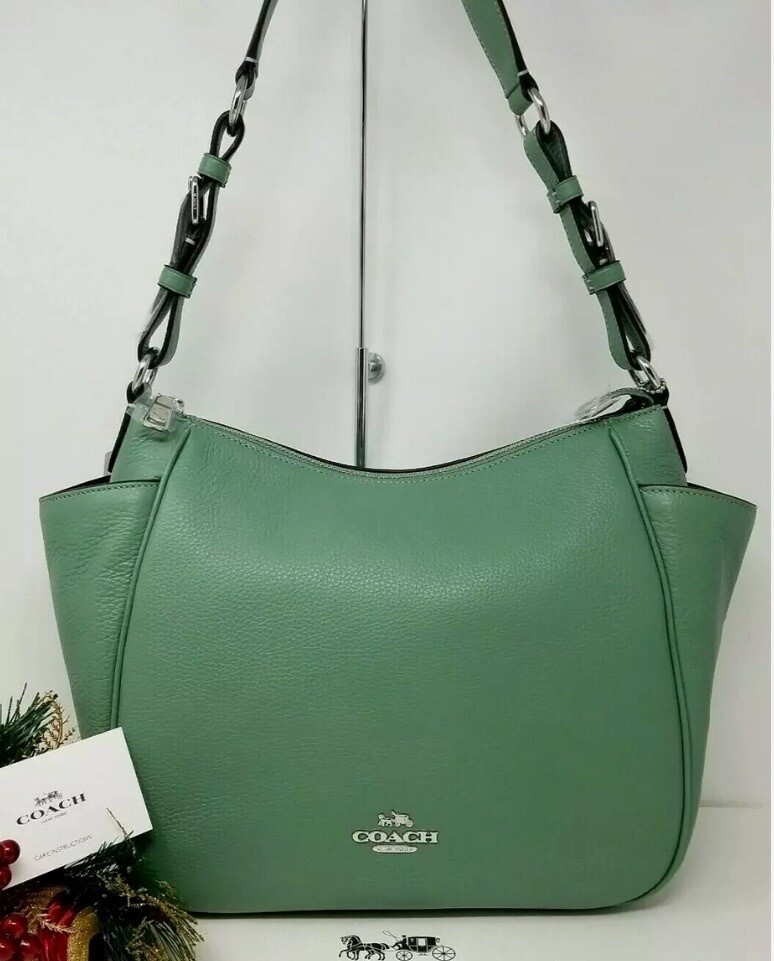 Coach Brand New C2853 Washed Green Pebble Leather Rori Shoulder Bag NWT 398 eBay