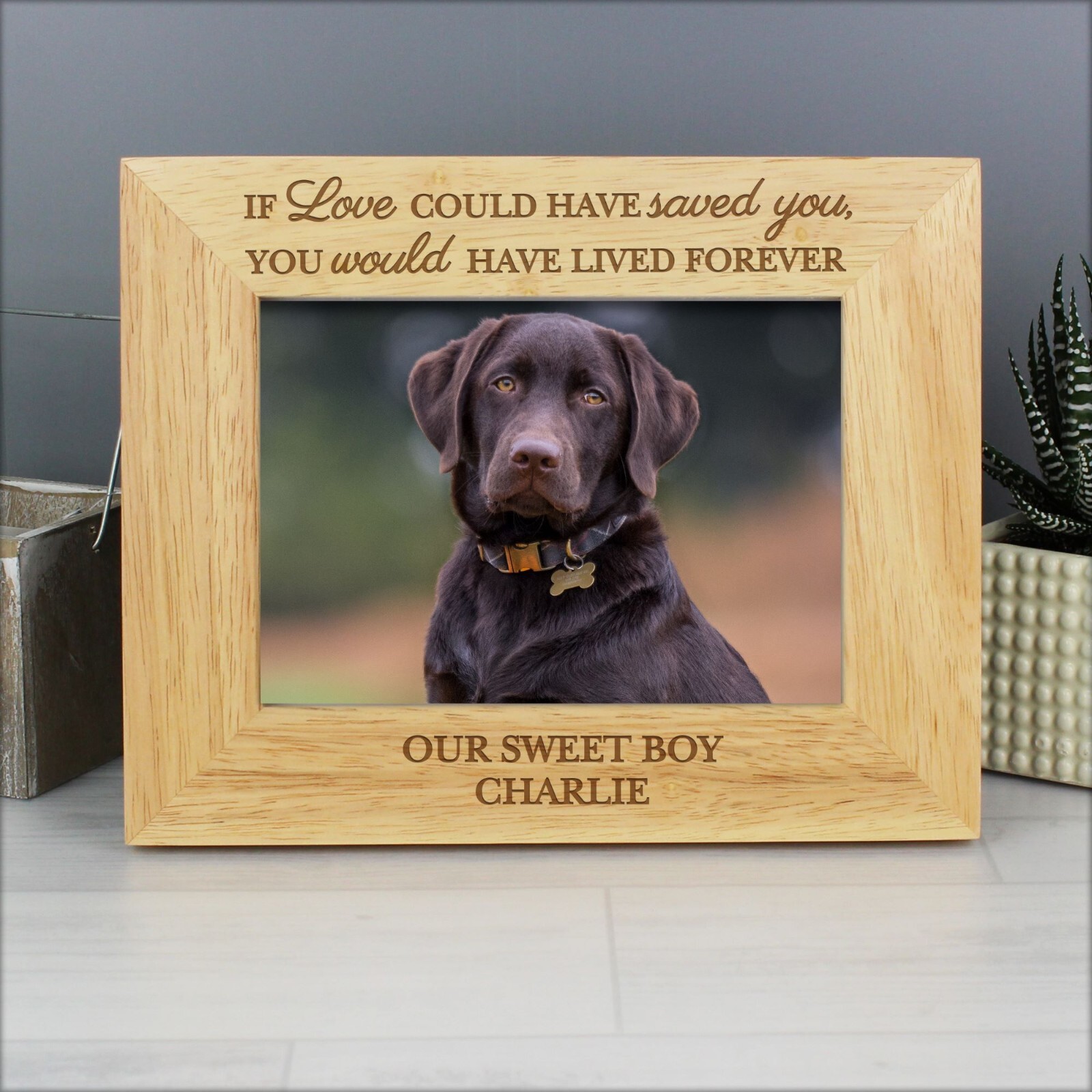 Personalised Pet Memorial 6x4 Photo Frame Landscape Dog Cat Picture Frame