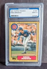 1987 Topps Greg Maddux #70T Rookie Card Graded PGS Graded 9 Mint