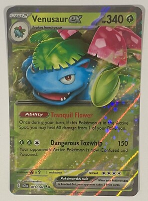Venusaur ex 001/142: Stellar Crown Holo Near Mint Condition