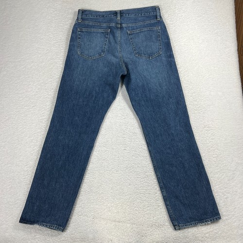 Jeans J Crew blu denim lavaggio med classico gamba dritta designer 30x30 (32x29) - Foto 10 di 11