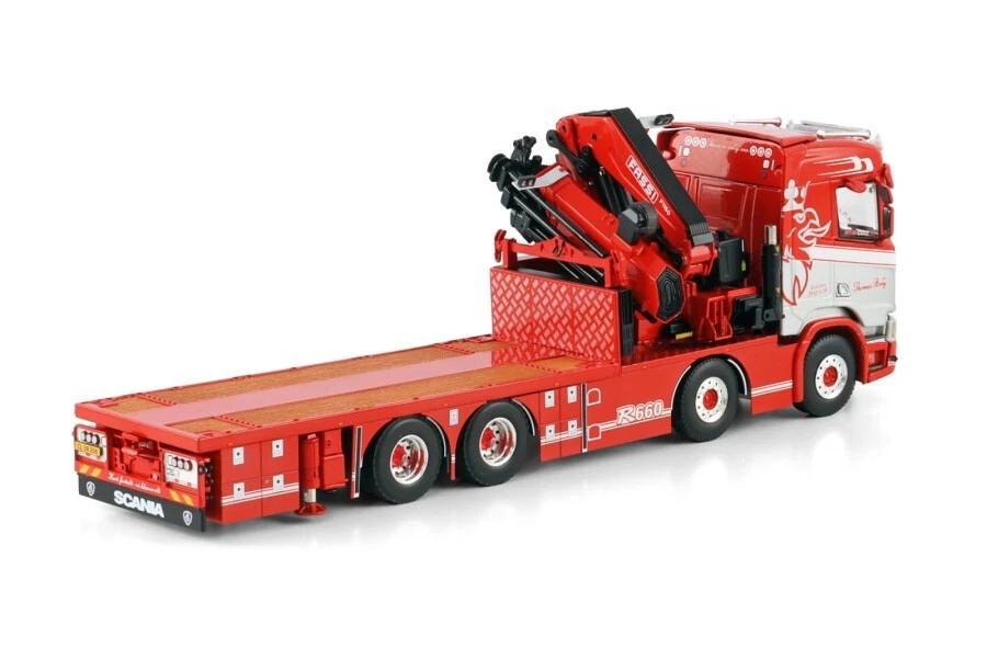 WSI MODELS 01-4444 1/50 SCANIA R CR20N 8x4 Flatbed TRUCK w/ FASSI 1100 + Jib - Image 2 of 4