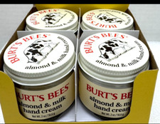 4pk Burt's Bees Almond Milk Hand Cream 2oz jars Paraben/Phthalate Free