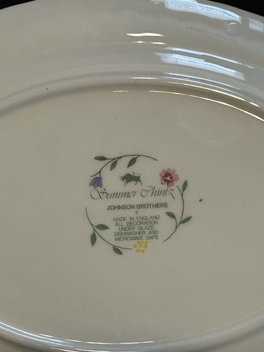 Easter Johnson Bros China Summer Chintz 12" Serving Platter Floral England - Picture 3 of 6