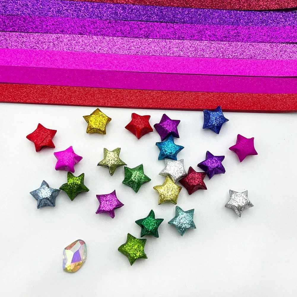 520 Sheets Glitter Folding Stars Strips Stars Decoration Folding for7553