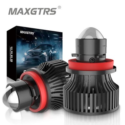  2pcs H7 H11 9005 Laser Headlight Bulb Mini Projector Lens LED Fog Light 3000K