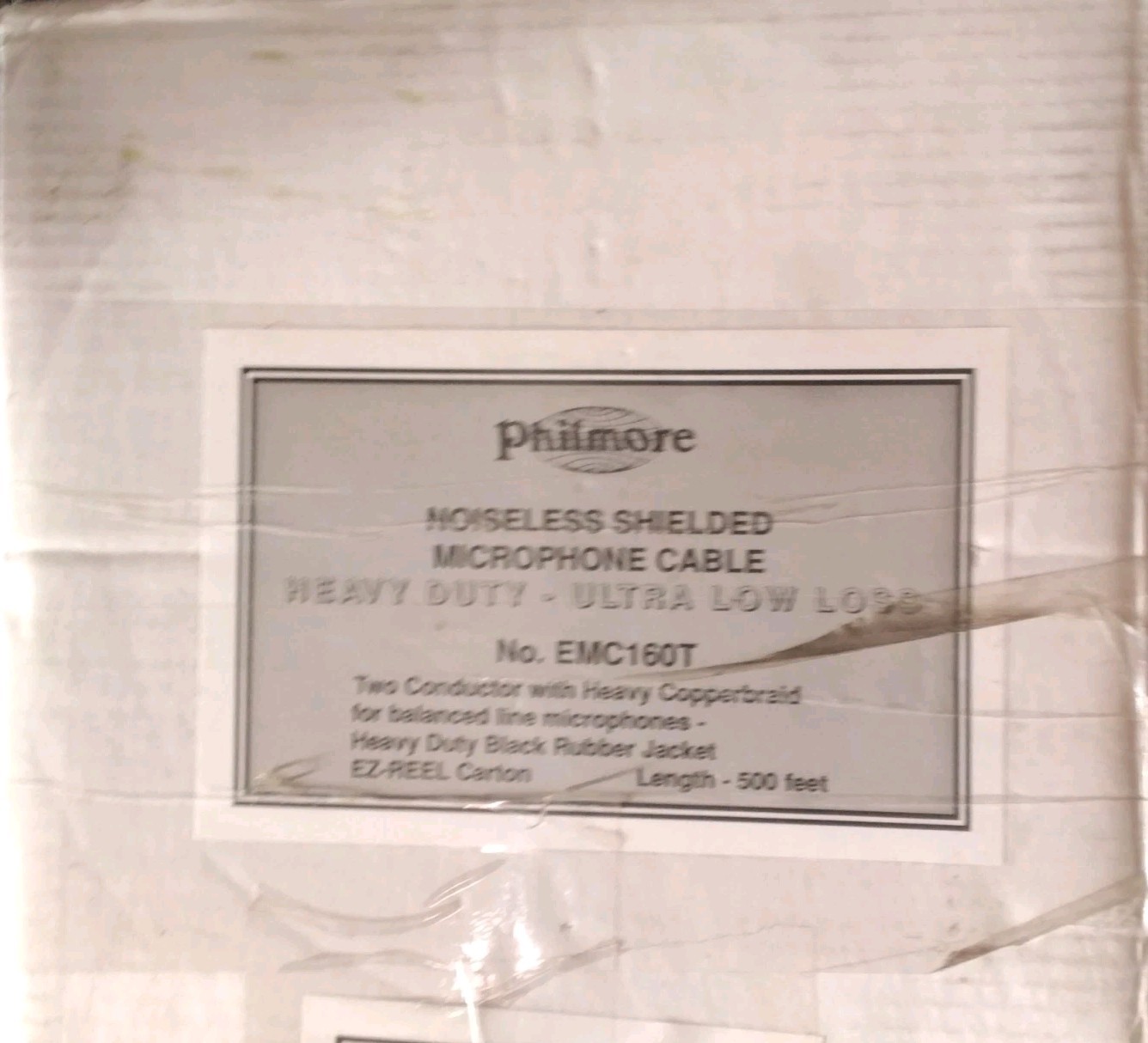 MICROPHONE CABLE  NOISELESS SHIELDED 2 COND HEAVY COPPER BRAID BALANCED 500FT