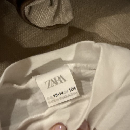 White Zara Long Sleeve Top UNUSED Size Girls 13/14 - Picture 2 of 3