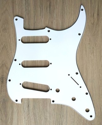 Pickguard Weiß/Schwarz/Weiß 3ply 11 Löcher Für Stratocaster Nach 72, Töpfe 1cm