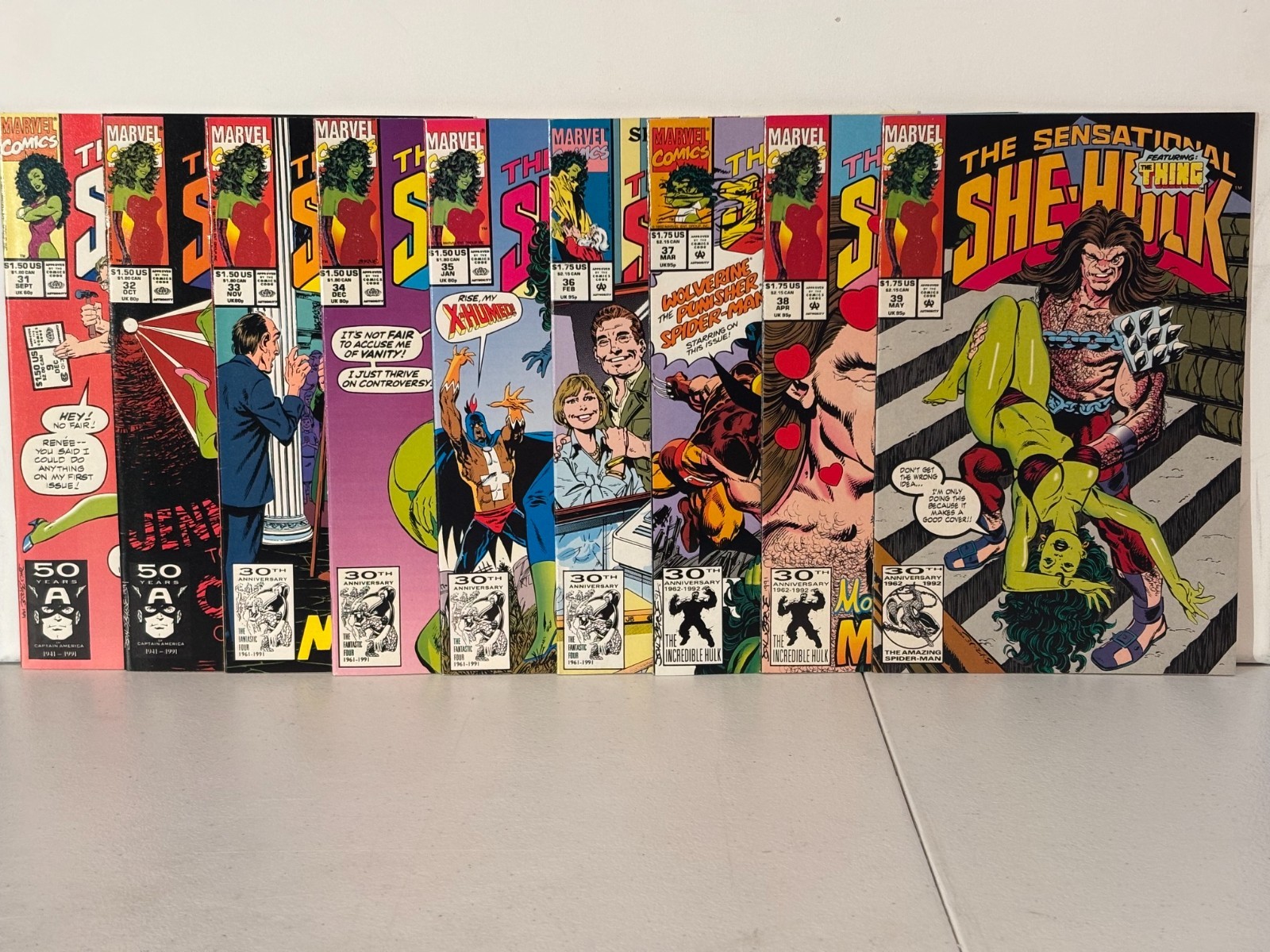 SENSATIONAL SHE-HULK 31-39 - NM - 1991/92 - John Byrne - 34 "Vanity Fair" parody