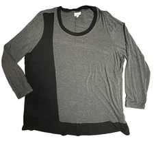 Flowing Gray & Black Size 22-24 Cute Accent Versatile shirt Great Quality