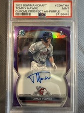 2023 Bowman Draft Tommy Hawke Chrome Auto Purple Refractor 1st #/250 PSA 9🔥⚾️💎