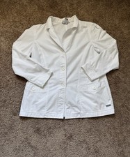 Greys Anatomy Barco Scrub Jacket Womens XL White Lab Coat Scrub Nurse Doctor