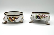 Pair of Polychrome Enameled Copper Salt Shops - 18th Century