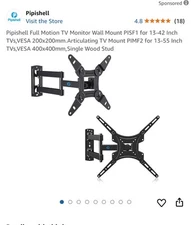 Pipishell Full Motion TV Wall Mount Bracket Swivel Tilt, Articulating Extension