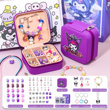 Kuromi DIY Charm Bracelet Making Kit - 162 Pcs Jewelry Set for Girls Age 4-12