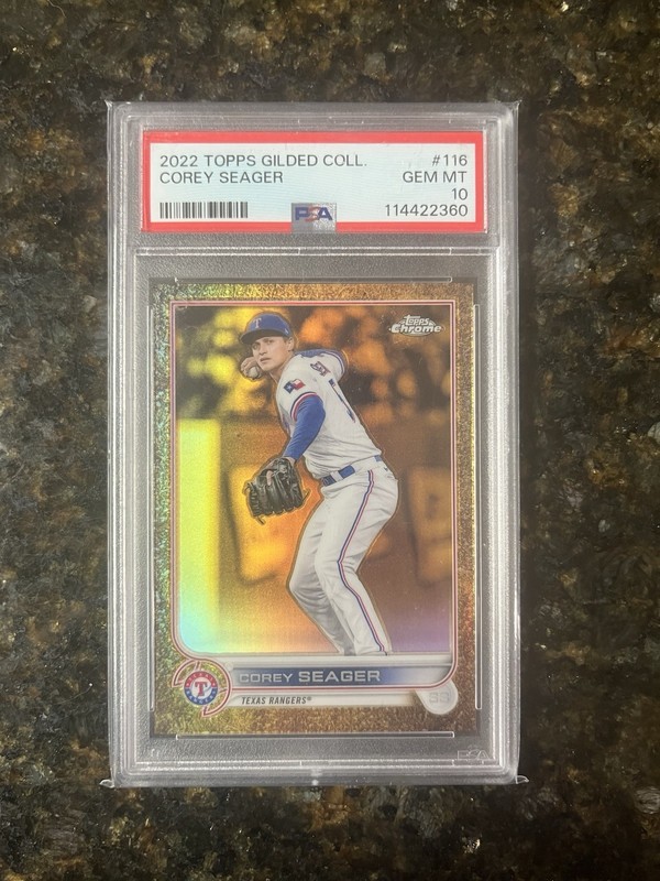 2022 Topps Chrome Gilded Corey Seager Gold /99 PSA 10!