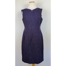 Tahari Dress Size 10 NWT Purple Sheath Crinkled Sleeveless Kyle Style RV $248