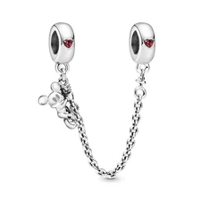 Ouroyea Climbing Safety Chain, Red CZ Charm 925 Sterling Silver Pendant,Jewel...