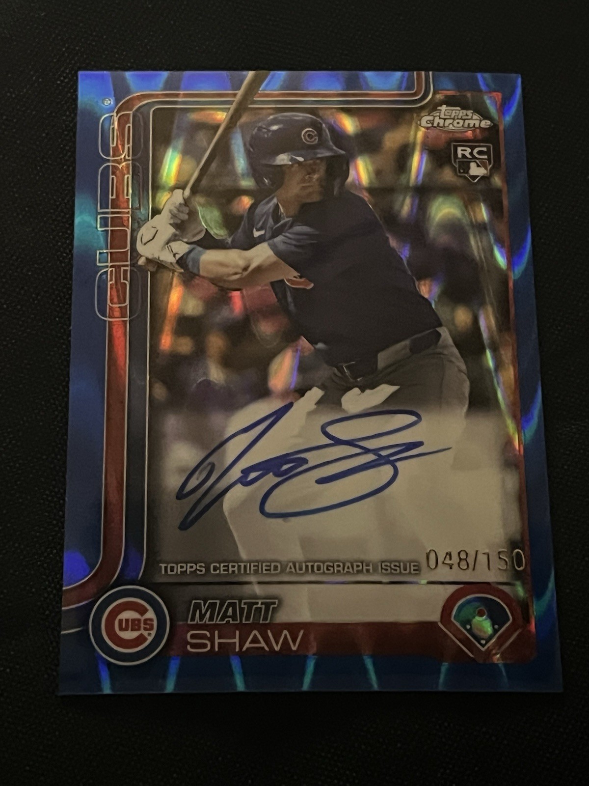 2025 Topps Chrome - Rookie Auto Matt Shaw #RA-MS Blue RayWave Refractor /150
