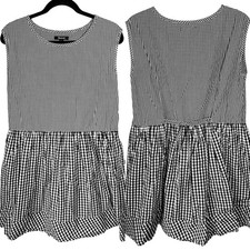 Madewell Gingham Poplin Dress Women’s Small Fit Flare Tie Back Preppy Classic