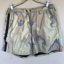 Birdwell Beach Britches Swim Trunks Mens M Green Camo Nylon Board Shorts 30x5