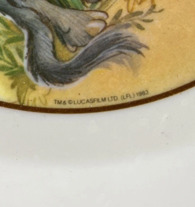 Star Wars Return of The Jedi 1983 "Wicket the Ewok" Melamine Child's Plate Foto 3 de 4