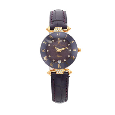 Jacques du Manoir Coupole 26 mm Leather Strap Purple Dial Ladies Watch RCP.76