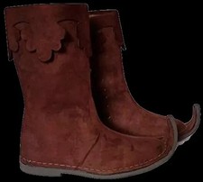 Medieval Brown Leather Boots, Renaissance Inspired Loafer Boot, Caribbean Pirate